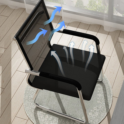 Modern Minimalist Rectangle Stainless Steel Mesh Desk Chair Backrest Armrest For Home Office