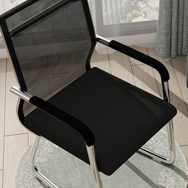 Modern Minimalist Rectangle Stainless Steel Mesh Desk Chair Backrest Armrest For Home Office