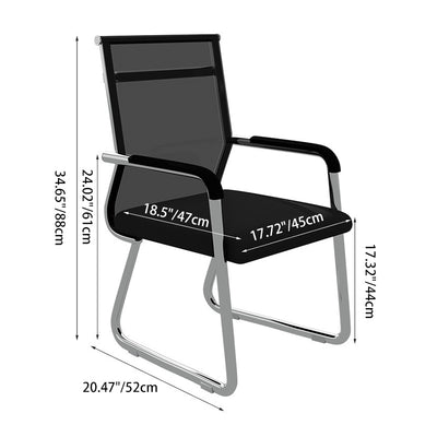 Modern Minimalist Rectangle Stainless Steel Mesh Desk Chair Backrest Armrest For Home Office