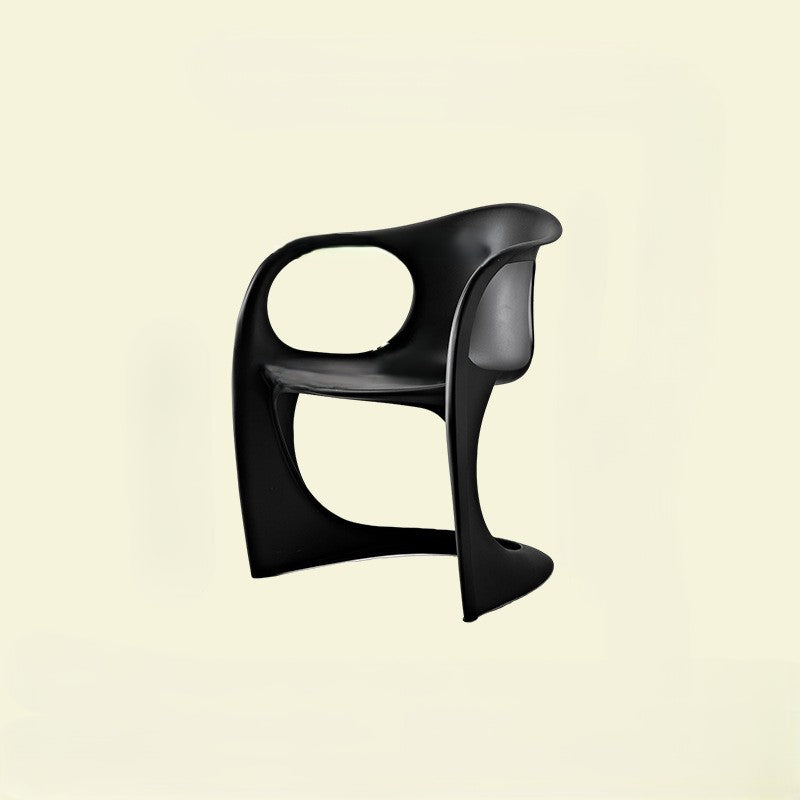 Contemporary Scandinavian Curve PP Dining Chair Backrest Armrest For Dining Room
