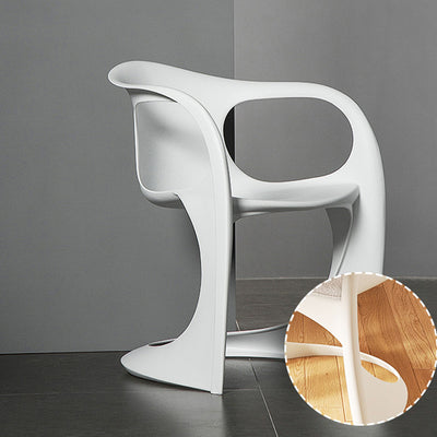 Contemporary Scandinavian Curve PP Dining Chair Backrest Armrest For Dining Room