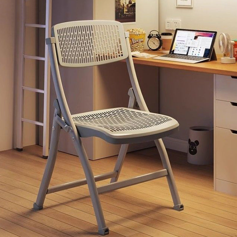 Modern Minimalist Foldable Square Rectangle PP Stainless Steel Desk Chair Backrest Armrest For Home Office