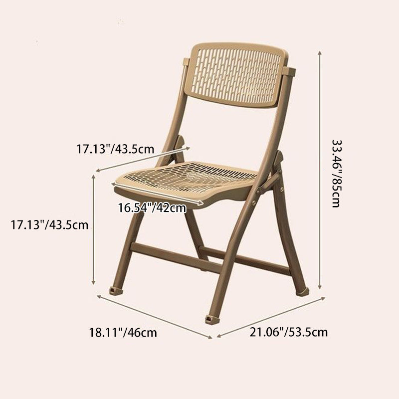 Modern Minimalist Foldable Square Rectangle PP Stainless Steel Desk Chair Backrest Armrest For Home Office