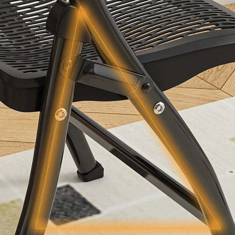 Modern Minimalist Foldable Square Rectangle PP Stainless Steel Desk Chair Backrest Armrest For Home Office