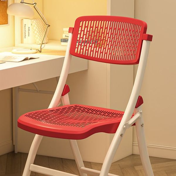 Modern Minimalist Foldable Square Rectangle PP Stainless Steel Desk Chair Backrest Armrest For Home Office