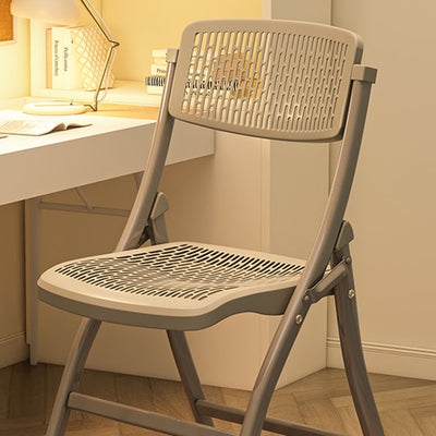 Modern Minimalist Foldable Square Rectangle PP Stainless Steel Desk Chair Backrest Armrest For Home Office