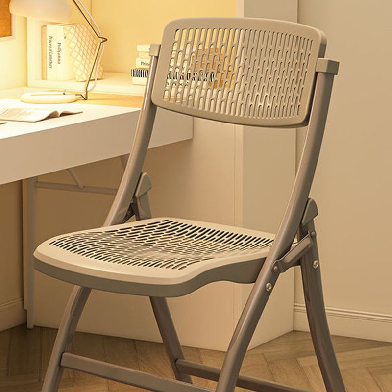 Modern Minimalist Foldable Square Rectangle PP Stainless Steel Desk Chair Backrest Armrest For Home Office