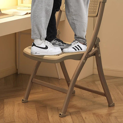 Modern Minimalist Foldable Square Rectangle PP Stainless Steel Desk Chair Backrest Armrest For Home Office