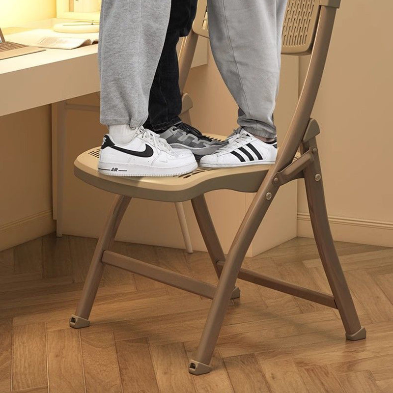 Modern Minimalist Foldable Square Rectangle PP Stainless Steel Desk Chair Backrest Armrest For Home Office