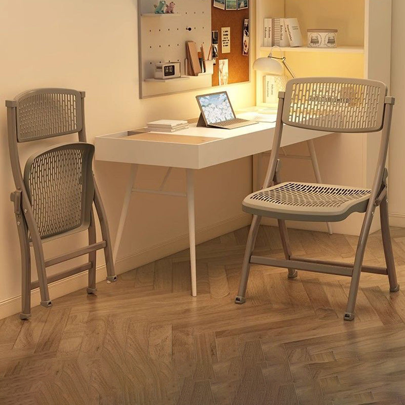 Modern Minimalist Foldable Square Rectangle PP Stainless Steel Desk Chair Backrest Armrest For Home Office