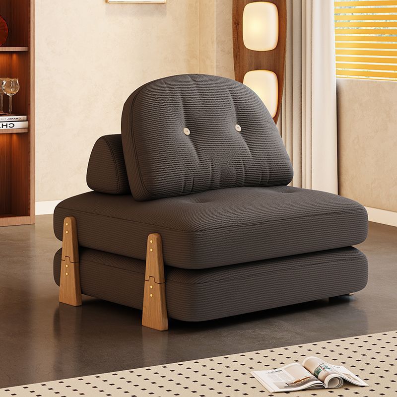 Contemporary Scandinavian Foldable Square Rectangle Wood Corduroy Sofa For Living Room