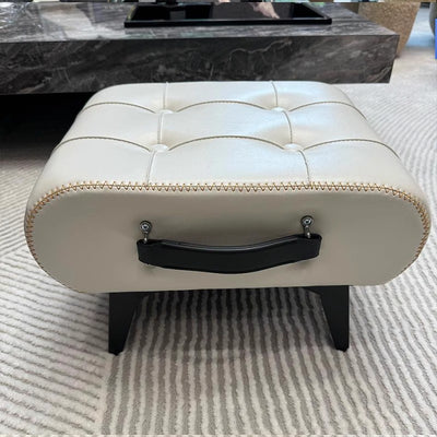 Modern Minimalist Portable Square Rectangle Metal Leather Low Stool Chair For Living Room