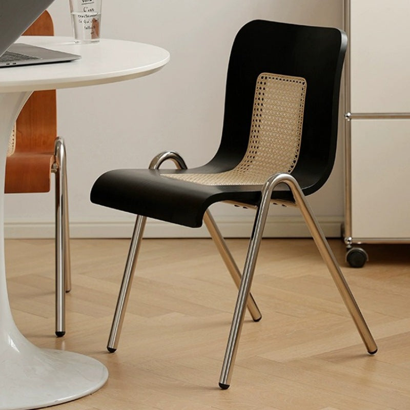 Chaise de salle à manger en bois massif rectangulaire traditionnel japonais avec dossier en acier inoxydable pour salle à manger 