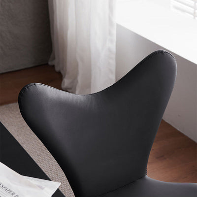 Chaise de salle à manger en cuir microfibre avec dossier triangulaire minimaliste moderne et acier au carbone 