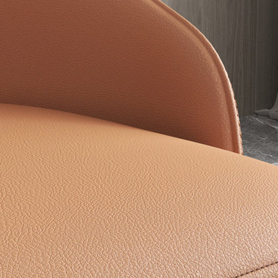 Chaise de salle à manger en cuir à dossier trapézoïdal moderne de luxe en acier au carbone pour salle à manger 