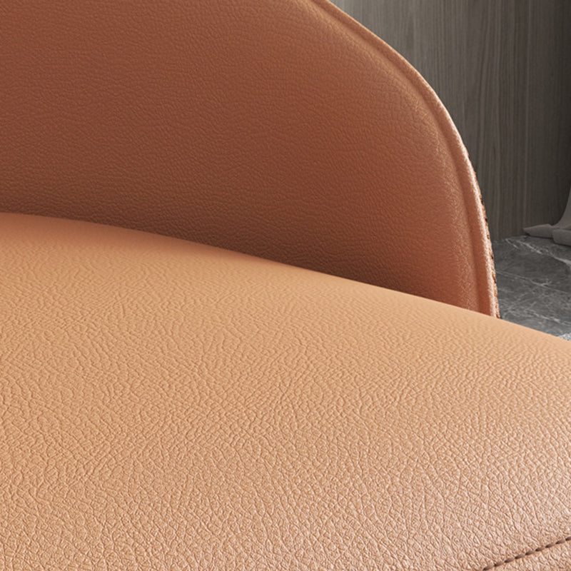 Chaise de salle à manger en cuir à dossier trapézoïdal moderne de luxe en acier au carbone pour salle à manger 