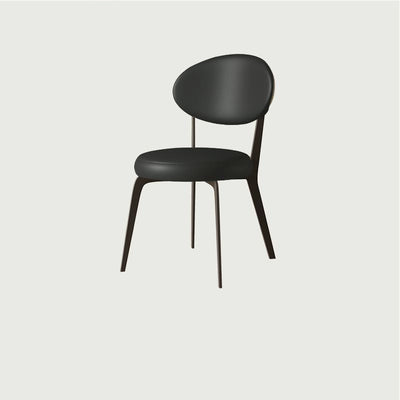 Chaise de salle à manger avec dossier en cuir microfibre minimaliste moderne et acier au carbone 