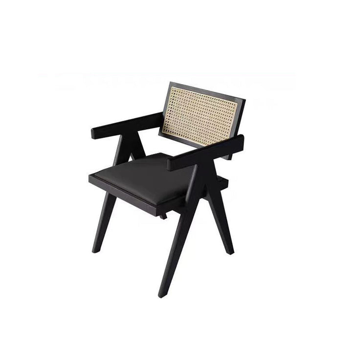 Traditional Vintage Square Solid Velvet Dining Chair Backrest Armrest For Living Room