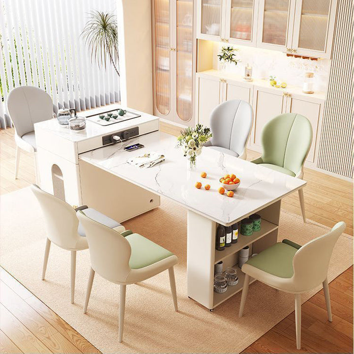 Contemporary Scandinavian Round Back Cat Scratch Leather Carbon Steel Dining Chair Backrest For Dining Room