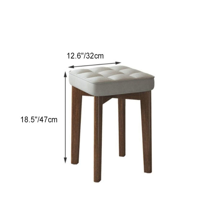 Moderner minimalistischer quadratischer Hocker aus Massivholz und Leathaire mit 4 Beinen für das Schlafzimmer 