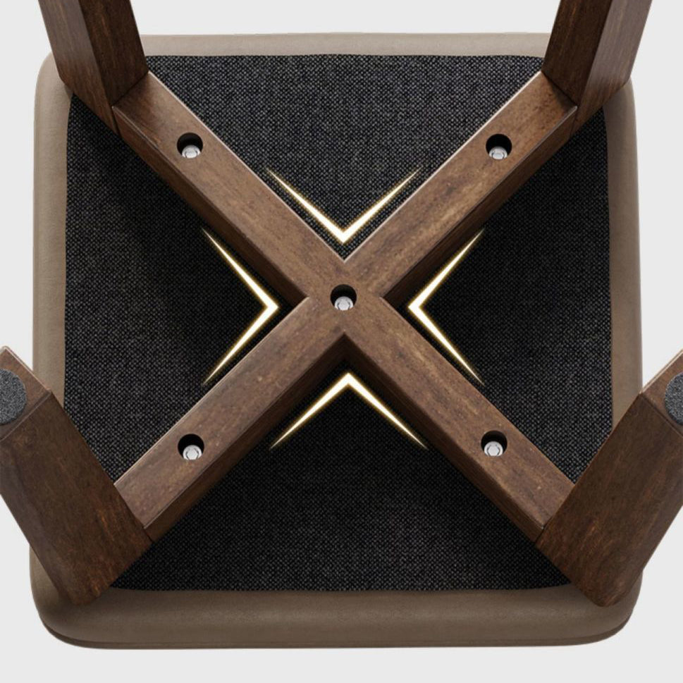 Moderner minimalistischer quadratischer Hocker aus Massivholz und Leathaire mit 4 Beinen für das Schlafzimmer 