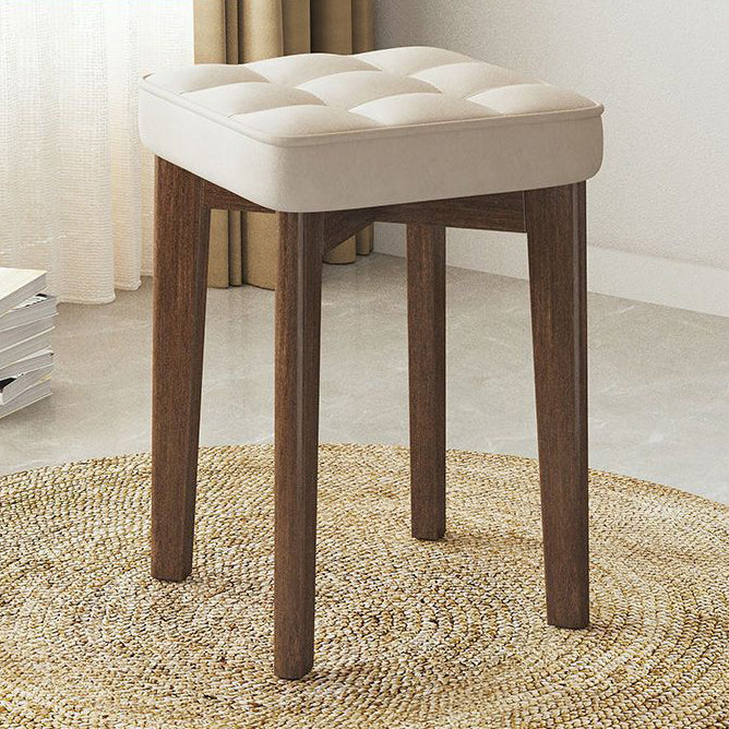Moderner minimalistischer quadratischer Hocker aus Massivholz und Leathaire mit 4 Beinen für das Schlafzimmer 