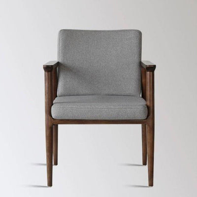 Coussin carré de luxe moderne en bois massif avec mousse haute résilience, dossier et accoudoirs pour chaise de salle à manger 