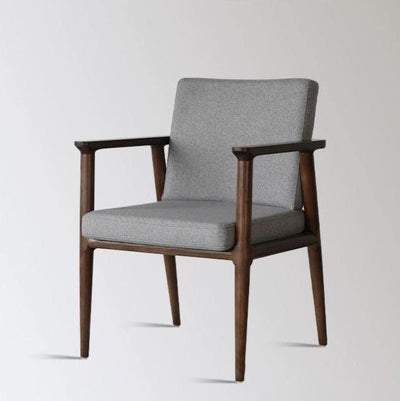 Coussin carré de luxe moderne en bois massif avec mousse haute résilience, dossier et accoudoirs pour chaise de salle à manger 