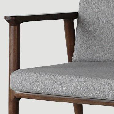 Coussin carré de luxe moderne en bois massif avec mousse haute résilience, dossier et accoudoirs pour chaise de salle à manger 