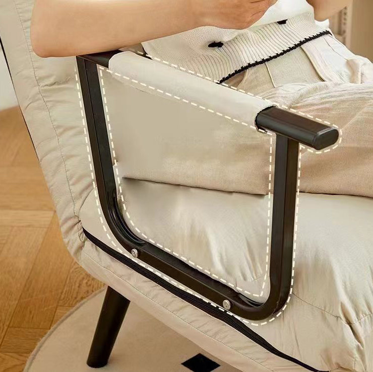 Modern Luxury Square Faux Leather Carbon Steel Recliner Backrest Armrest For Living Room