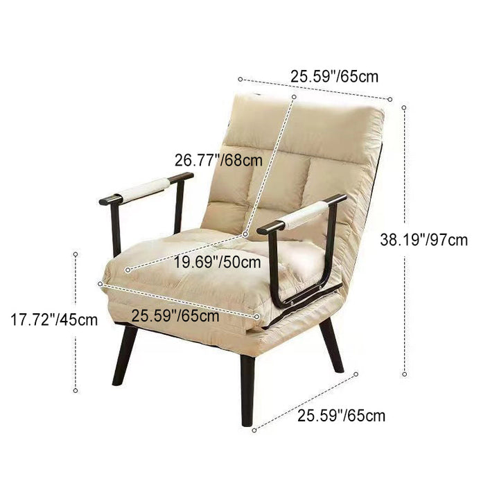 Modern Luxury Square Faux Leather Carbon Steel Recliner Backrest Armrest For Living Room