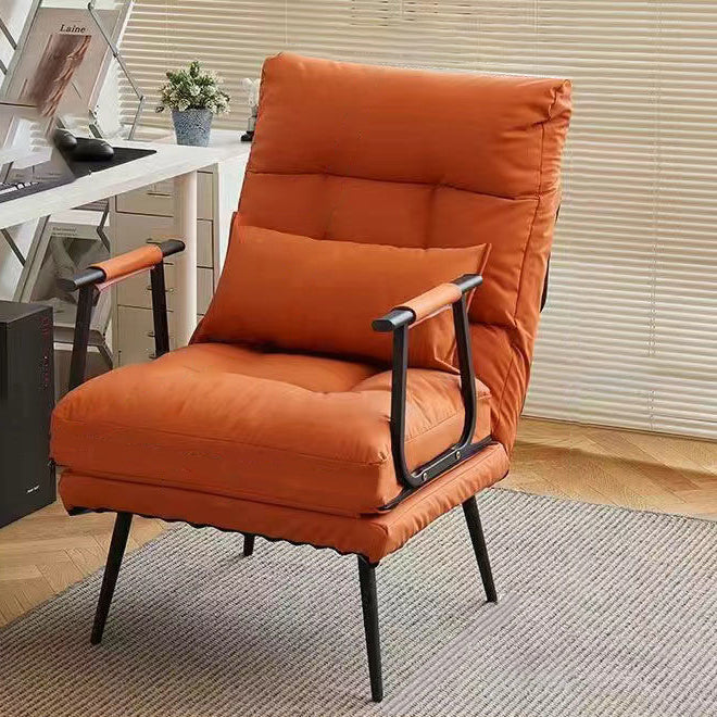 Modern Luxury Square Faux Leather Carbon Steel Recliner Backrest Armrest For Living Room
