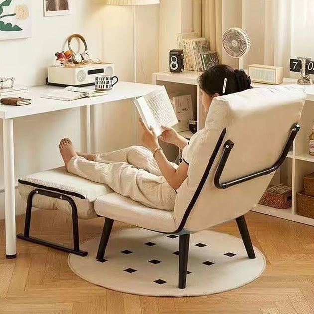 Modern Luxury Square Faux Leather Carbon Steel Recliner Backrest Armrest For Living Room