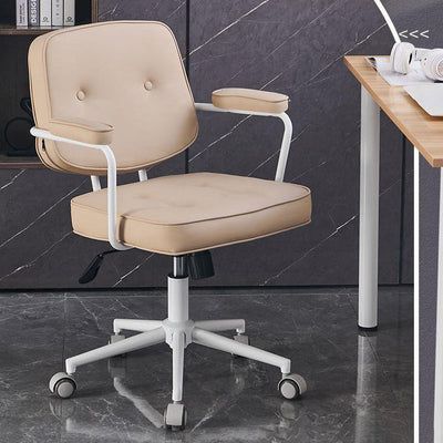 Chaise de bureau en cuir minimaliste moderne carrée en acier inoxydable avec dossier et accoudoirs pour la maison et le bureau 