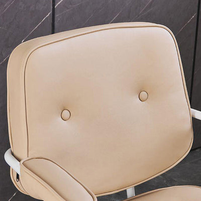 Chaise de bureau en cuir minimaliste moderne carrée en acier inoxydable avec dossier et accoudoirs pour la maison et le bureau 