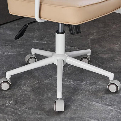 Chaise de bureau en cuir minimaliste moderne carrée en acier inoxydable avec dossier et accoudoirs pour la maison et le bureau 
