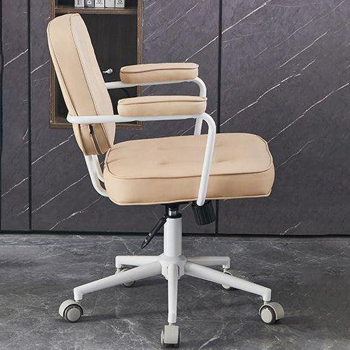 Chaise de bureau en cuir minimaliste moderne carrée en acier inoxydable avec dossier et accoudoirs pour la maison et le bureau 