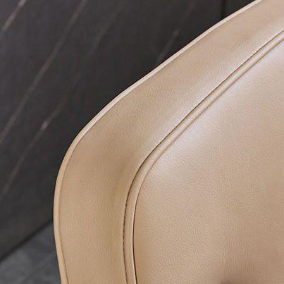 Chaise de bureau en cuir minimaliste moderne carrée en acier inoxydable avec dossier et accoudoirs pour la maison et le bureau 
