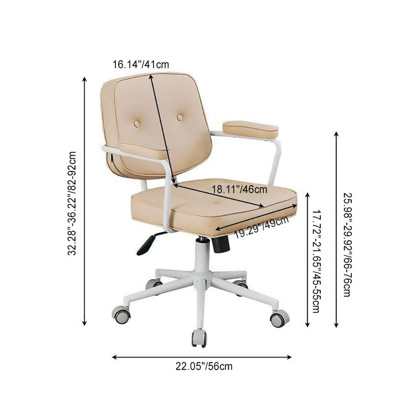 Chaise de bureau en cuir minimaliste moderne carrée en acier inoxydable avec dossier et accoudoirs pour la maison et le bureau 