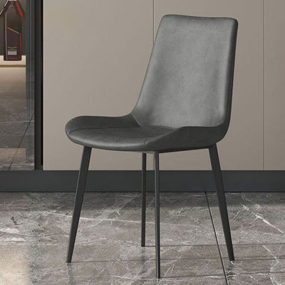 Silla de comedor rectangular de cuero PU de acero al carbono con respaldo de simplicidad moderna para comedor 
