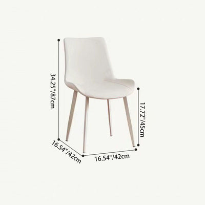 Silla de comedor rectangular de cuero PU de acero al carbono con respaldo de simplicidad moderna para comedor 
