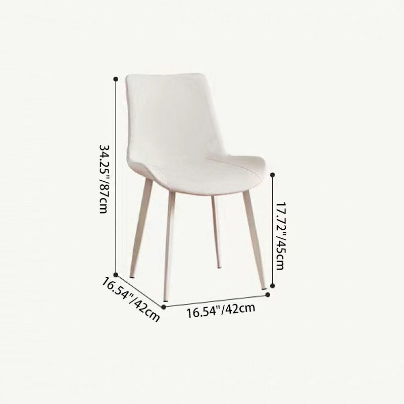 Silla de comedor rectangular de cuero PU de acero al carbono con respaldo de simplicidad moderna para comedor 