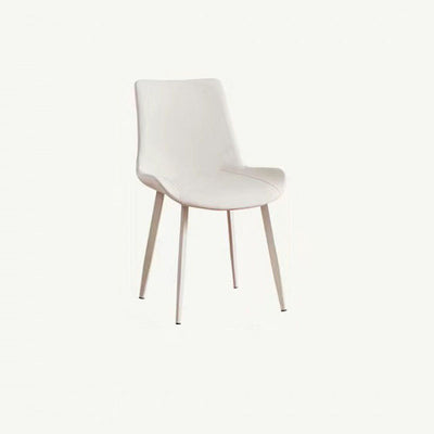 Silla de comedor rectangular de cuero PU de acero al carbono con respaldo de simplicidad moderna para comedor 