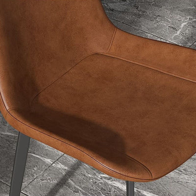 Silla de comedor rectangular de cuero PU de acero al carbono con respaldo de simplicidad moderna para comedor 