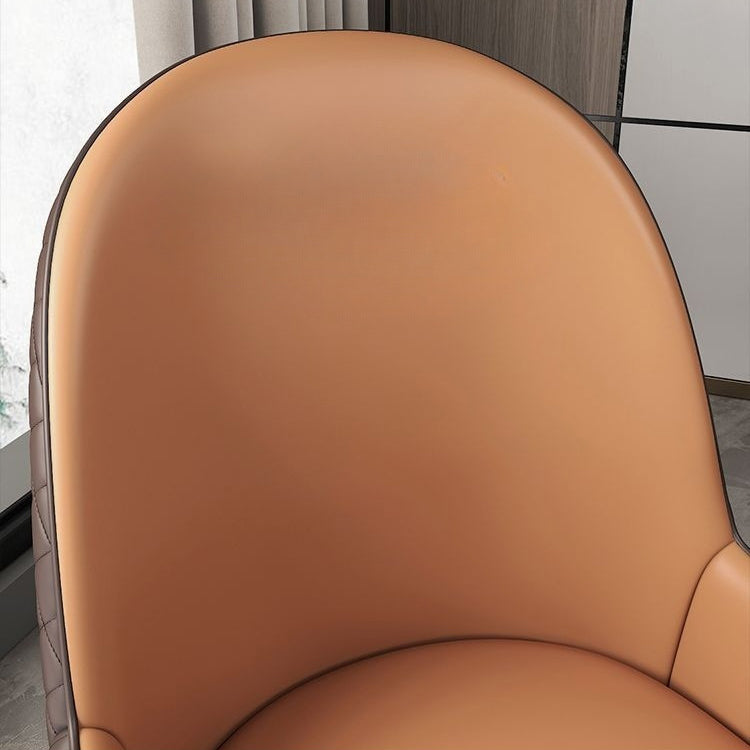 Modern Luxury Rectangular Faux Leather Carbon Steel Dining Chair Backrest Armrest For Dining Room