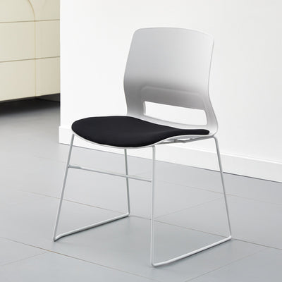Moderne Einfachheit Quadrat Kunststoff Kohlenstoffstahl Schreibtischstuhl Rückenlehne Für Home Office 