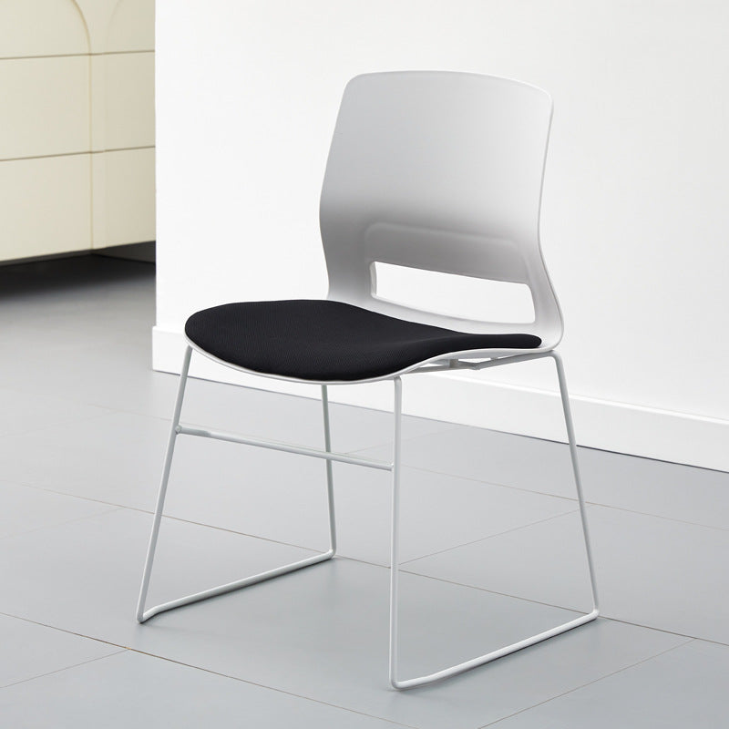 Moderne Einfachheit Quadrat Kunststoff Kohlenstoffstahl Schreibtischstuhl Rückenlehne Für Home Office 