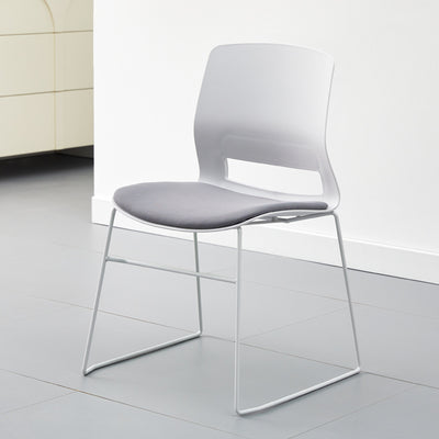 Moderne Einfachheit Quadrat Kunststoff Kohlenstoffstahl Schreibtischstuhl Rückenlehne Für Home Office 