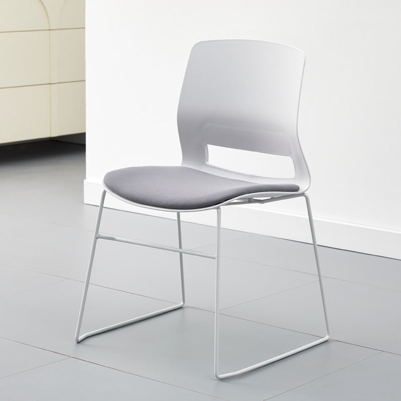 Moderne Einfachheit Quadrat Kunststoff Kohlenstoffstahl Schreibtischstuhl Rückenlehne Für Home Office 
