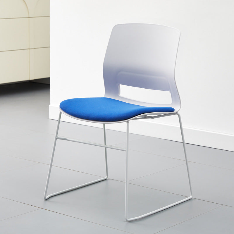 Moderne Einfachheit Quadrat Kunststoff Kohlenstoffstahl Schreibtischstuhl Rückenlehne Für Home Office 